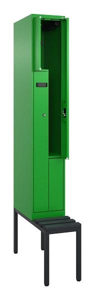 C+P Z-Spind Evolo PLUS, Bank, 2 Fächer, 2120x300x815mm, 6037/6037, Zylinderschloss, Sitzfläche Kunststoff, Sitzbank, 0490537-102 S10107