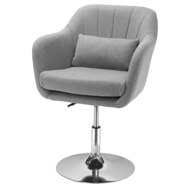HOMCOM Arbeitshocker Drehhocker bis 136 kg, höhenverstellbar, leinenartiges Polyester, Stahl, Grau, 60 x 60 x 79-91 cm, 833-757
