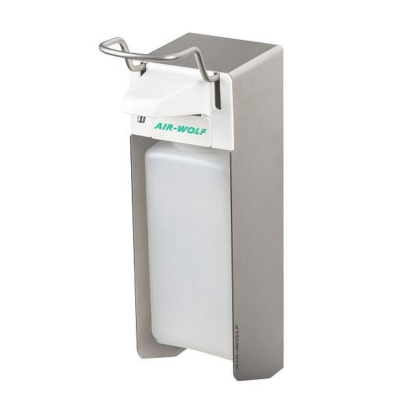 Air Wolf Desinfektionsmittel- und Seifenspender, Serie Omikron II, H x B x T: 330 x 95 x 168 mm, Edelstahl gebürstet, 35-454