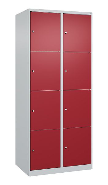 C+P Schließfachschrank Classic PLUS, 2 Abteile mit je 4 Fächern, 1850x800x500mm, 7035/3003, 080000-224 S10001