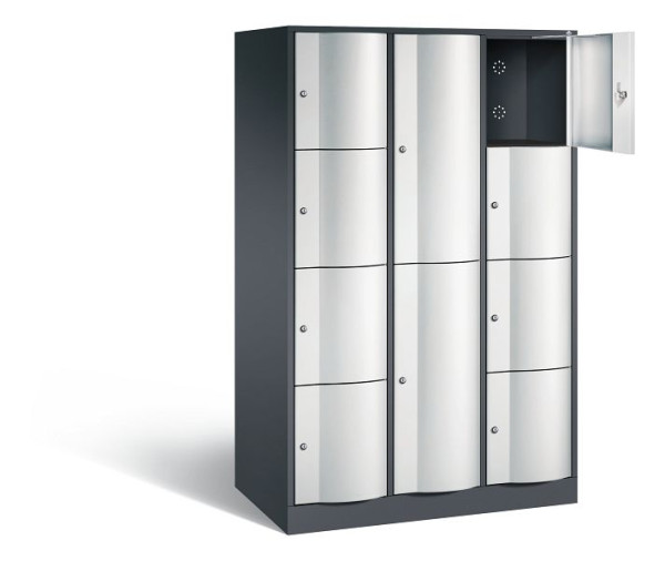 C+P XL-Kombi-Schließfachschrank Resisto, H1950xB1148xT640mm, Farbe: Schwarzgrau / Lichtgrau, 8070-3733 S10010