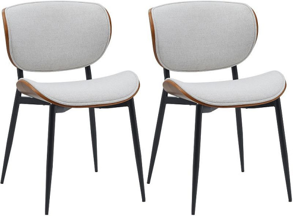 CLP Esszimmerstuhl Enid Stoff, walnuss/creme, VE: 2 Stück, 326810