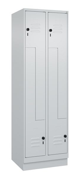 C+P Z-Spind Classic PLUS, C Z-Spind, Classic PLUS, Sockel, 4 Abteile, 1950x600x500mm, 7035/7035, Drehriegel, 080023-204 S10009