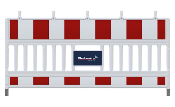 Schake Absperrschrankengitter mit Signal, Folie Typ RA2/B, rot / weiß, mit Lampenadapter, 33620KA2-BF