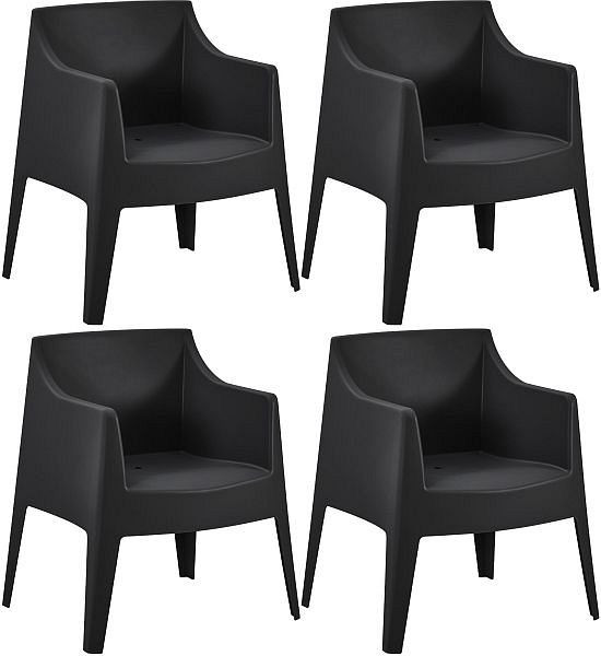CLP 4er Set Stühle Bartal, schwarz, 327742, 4255716382520