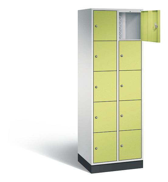 C+P Schließfachschrank Intro, H1950xB620xT490mm, Farbe: Lichtgrau / Viridingrün, 8570-201 S10184