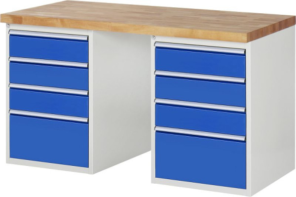 RAU Werkbank Serie 7000 - Modell 7510-3, B1500 x T700 x H890 mm, Systemunterbau B1500 x T650 x H850 mm, 03-7510A3-157B4M.11