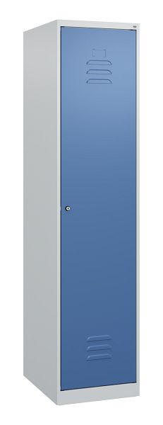 C+P Umkleidespind Classic PLUS mit Mitteltrennwand, 1700x400x500mm, 7035/5023, Zylinderschloss, 0800007-12F S10018