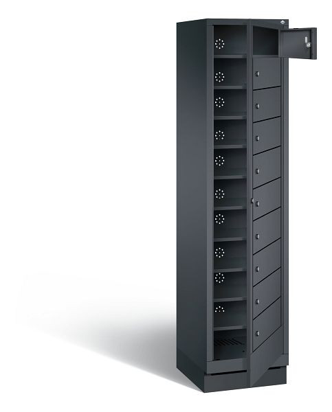 C+P Wäsche-Ausgabeschrank Evolo, H1800xB420xT500mm, Farbe: Schwarzgrau, 48160-110 S10009