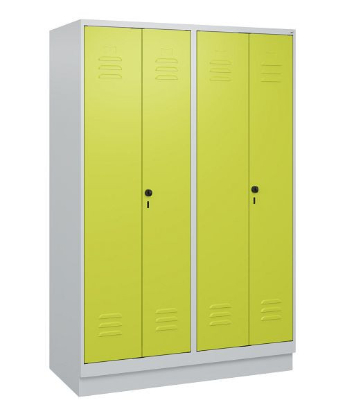 C+P Umkleidespind Classic PLUS SW, Sockel, 4 Abteile, 1800x1200x500mm, 7035/0024, Drehriegel, 0800227-40 S10010
