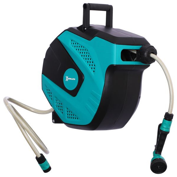 DURHAND Wandschlauchbox Frostschutz -5–45 °C Kunststoff Grün + Schwarz, 845-261