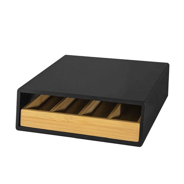 SoBuy Kapselhalter mit einer Schublade Schwarz 31x30x10 cm, Funktional, FRG280-SCH