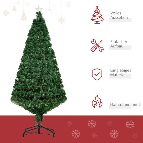 HOMCOM Weihnachtsbaum Tannenbaum Christbaum LED Lichtfaser Stern 5 Modell, 02-0349