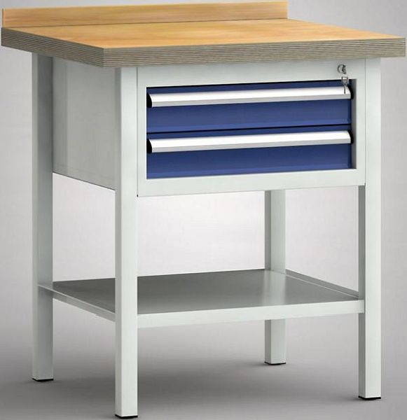 KLW Profi-Werkbank - 750 x 700 x 905 mm L x B x H (ERGO-Version), 100EA/100EA, WP057E-0750M45-E7022