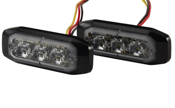 HELLA LED-Blitz-Kennleuchte - BST-Slim - 12/24V - weiß - Schraubanschluss/Anbau - Kabel: 250mm - Set, 2XD 014 563-901