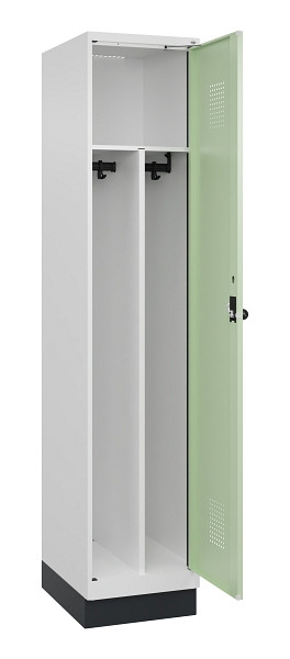 C+P Spind Evolo PLUS, mit Sockel, 1 Abteil, 1950x400x500mm, 9016/6019, Verschluss Drehriegel, 049020-12F S10019