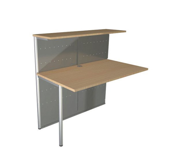 Kerkmann Kompakt-Theke Genua Anbautheke gerade, B 1160 x T 700 x H 1150 mm, alusilber/Buche, 22399214