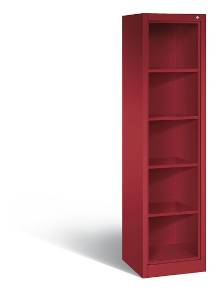 C+P Stahlregal mit Rückwand Acurado, H1950xB502xT500mm, Farbe: Rubinrot, 5 OH, 9135-000 S10005