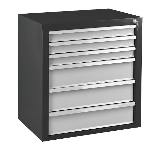 ADB Schubladenschrank "MAMMUT" 6 Schubladen / Maße: BxTxH = 70cm x 43,5 cm x 75cm, Anthrazitgrau/Lichtgrau, 24802