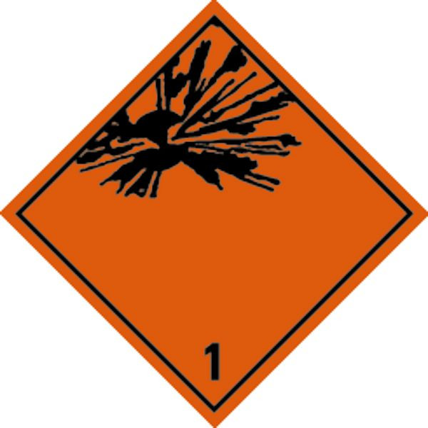 Schilder Klar Verpackungskennzeichnung Gefahrenklasse 1 Explosionsstoffe oder explosive Gegenstände, 100x100 mm Folie selbstklebend, 567/61