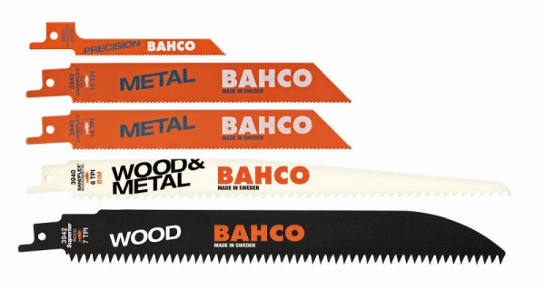 Bahco Säbelsägeblatt-Set, 5-teilig, (3x für Metall, 1x Holz+Metall, 1x Holz), 3940-MIX-SET-5P