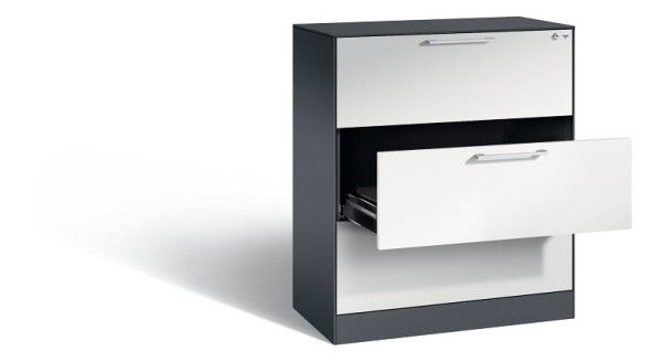 C+P Karteischrank Asisto, H1010xB800xT435mm, Farbe: Verkehrsweiß, Bügelgriff, 146043-322 S10027