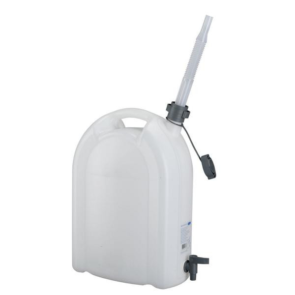 Pressol Wasserkanister, 20 l, stapelbar, Polyethylen-Ablasshahn + Auslauf flexibel, 21 187