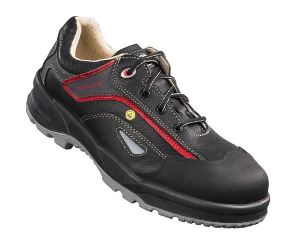Stabilus ESD-Halbschuh 1213A S2, Größe: 43, Farbe: rot - schwarz, Kunststoff/Metall, 1213A-43