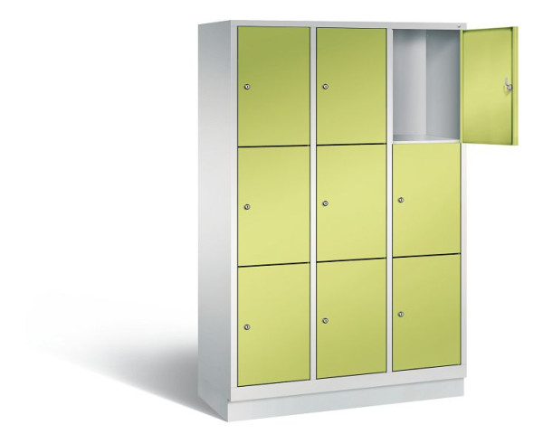 C+P Schließfachschrank Evolo, H1800xB1200xT500mm, Farbe: Lichtgrau / Viridingrün, 48020-323 S10202