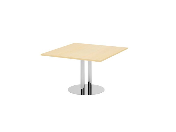 Hammerbacher Verkettungs- und Anbauplatte, Farbe Platte: Ahorn, Platte: 1200 x 1300 x 25 mm, Säule/Tellerfuß in Chrom, Arbeitshöhe: 740 mm, VKT12S/3/C