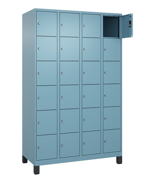 C+P Schließfachschrank Evolo PLUS, mit Füßen, 24 Fächer, 1950x1200x500mm, 0010/2406015 RDS Architekturblau, 049010-406 S10021