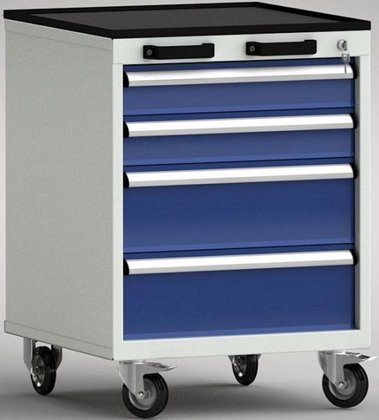 KLW Standard-Werkzeugwagen - 572 x 605 x 830 mm B x T x H mit 4-seitigem Abrollrand, 100EA/100EA/175EA/175EA, FEA0650-04ESV-001