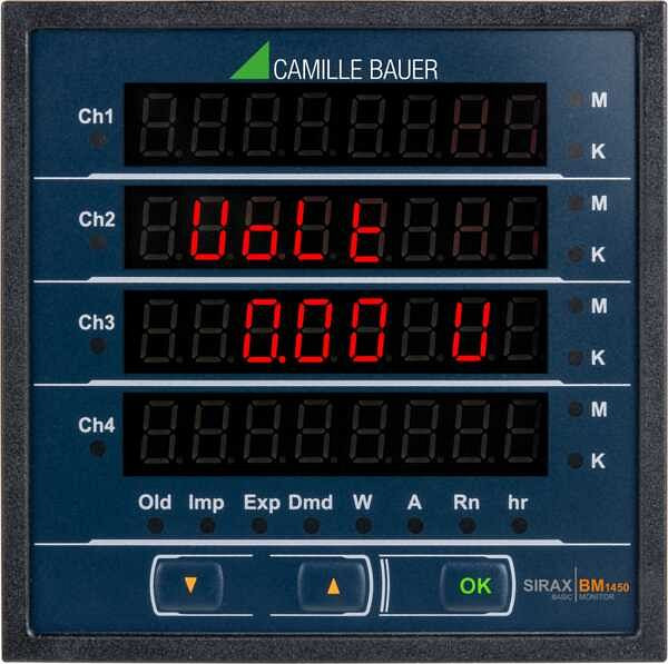 Gossen Metrawatt Multifunktionale Leistungsanzeiger programmierbar für Strom, Spannung, Wirk-, Blind- und Scheinleistung, SIRAX BM1450, 10-60 V, 177065