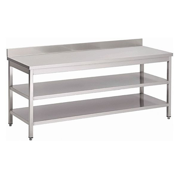 Gastro-Inox Arbeitstisch aus Edelstahl mit doppelter Grundboden und Aufkantung, 1700(L)x600(T)x880(H)mm, 301.365
