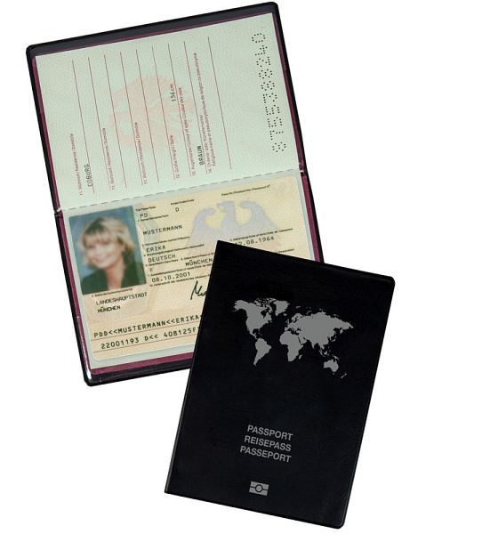 Eichner Reisepasshülle aus PVC-Folie, schwarz, 9707-00232