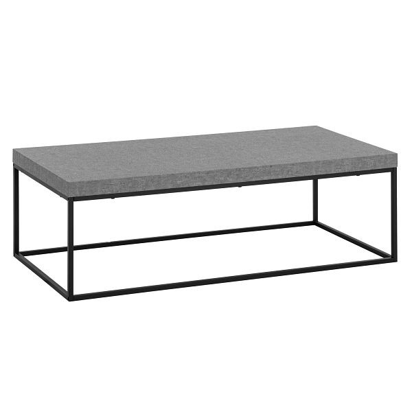 Wohnling Couchtisch 120x60x38cm Grau Sofatisch in Beton-Optik, Design Wohnzimmertisch Rechteckig, Loungetisch Groß, WL6.919