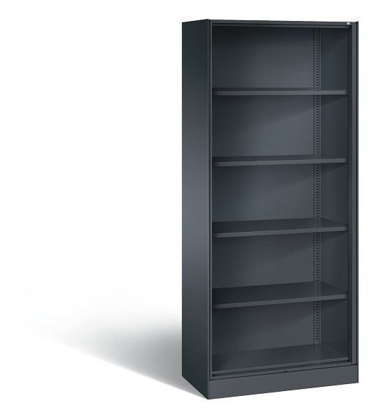 C+P Büroregal Asisto, H1980xB800xT435mm, Farbe: Schwarzgrau, 5 OH, 140003-000 S10002