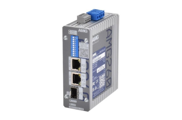 AMG Systems PoE Medienkonverter, 2 x 10/100/1000BT RJ45, 1 x 100/1000FX SFP Slot, ohne SFP, DIP Switch, DIN Rail / Wandmontage, AMG260-2G-1S-PD