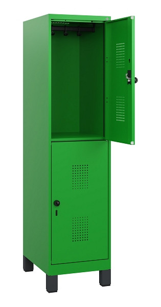 C+P Doppelstöckiger Spind Evolo PLUS, Füße, 2 Fächer, 1630x400x500mm, 6037/6037, Drehriegel, 0493105-12 S10036