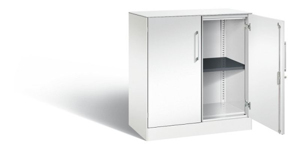 C+P Sideboard mit Flügeltüren Asisto, H915xB800xT435mm, Farbe: Verkehrsweiß, Bügelgriff, 2 OH, 141053-000 S10207