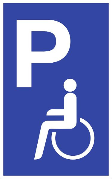 Moedel Parkplatzschild - Parkplatz für Behinderte, Aluminium, 400x650 mm, 57030