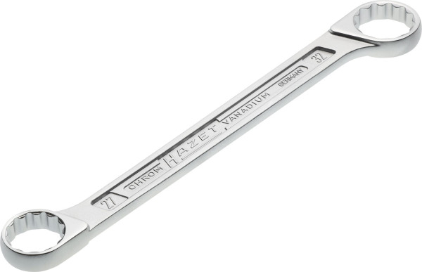Hazet Doppel-Ringschlüssel, Außen-Doppel-Sechskant-Tractionsprofil, 27 x 32 mm, 610N-27X32