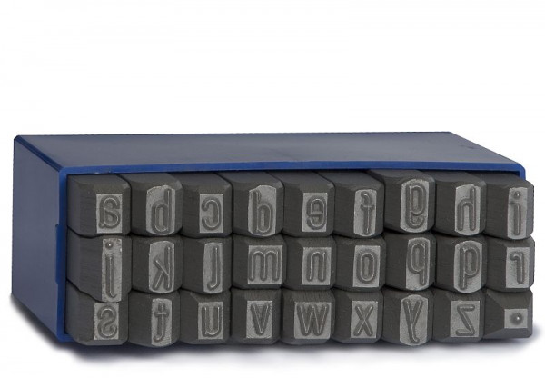 GRAVUREM S Standard Schlagbuchstabensatz a-z, (KLEINBUCHSTABEN), Schrifthöhe: 2,5 mm, 10202500