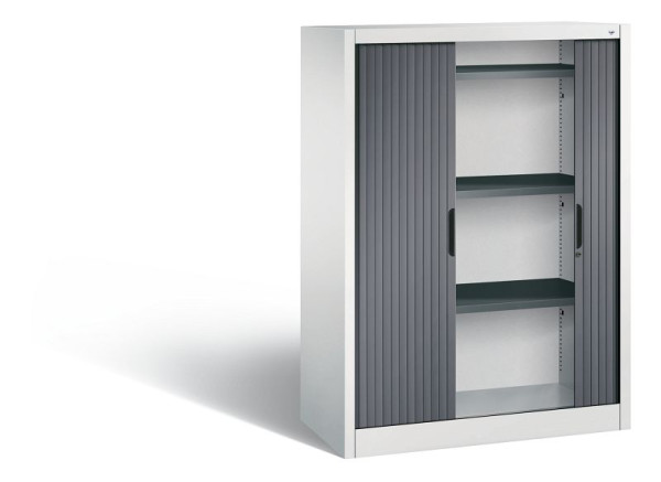 C+P Sideboard mit Rollladen Omnispace, H1345xB1000xT420mm, Farbe: Grau/Schwarzgrau, Griffmulde, 3 OH, 3222-00 S10049