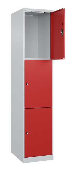 C+P Schließfachschrank Evolo PLUS, 3 Fächer, 1850x400x500mm, 7035/3000, 049000-123 S10003