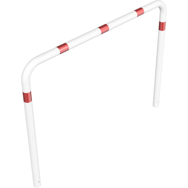 Stein HGS Anlehnbügel/Absperrbügel -Usedom-, 2000 mm, weiß beschichtet mit rot reflektierenden Leuchtstreifen, 475.20b