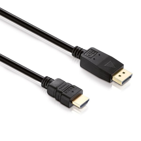 Helos Anschlusskabel, DisplayPort Stecker/HDMI Stecker, BASIC, 1,0m, schwarz, 118876