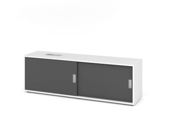 Hammerbacher Sideboard 1751S, 1,5 OH, Weiß / Graphit, 160x40x52cm, 1 verstellbarer Fachboden, XMST, XDSM, XBHM, XB, V1751S/W/G