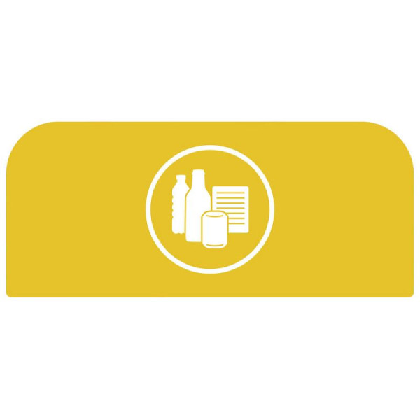 STEIN HGS Configure Recycling-Station Hinweistafel Mixed Recycling, gelb, 57 Liter, FR, 84086.0005