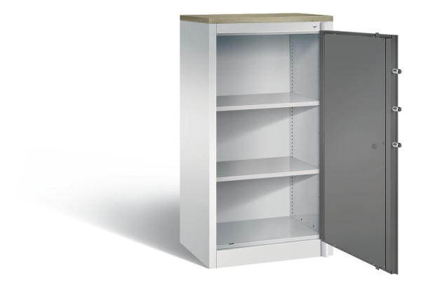 C+P Feuerschutzschrank Certos, H1226xB650xT500mm, Farbe: Lichtgrau / Vulkangrau, Klinkengriff, 3 OH, 1160-000 S10424
